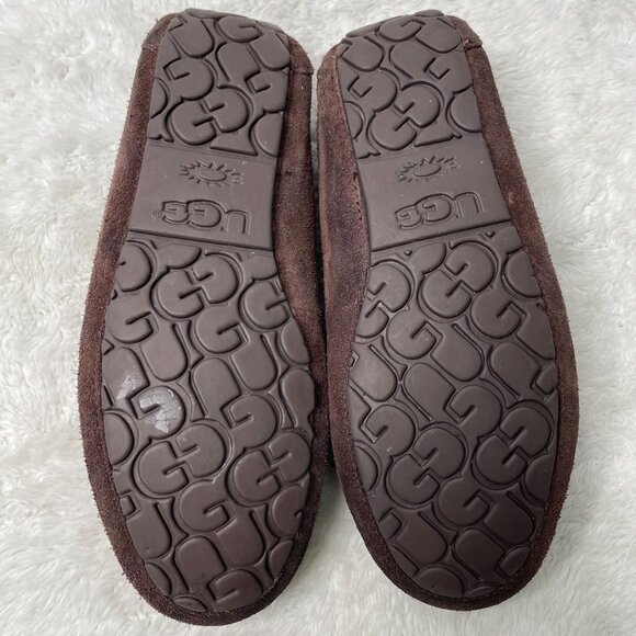UGG #1003390 Men's Brown Olsen Fur Slippers Slip On Sheepskin Shoes Size 11 - Picture 5 of 16